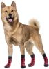 Chrismas Anti-Slip Dog Socks; Waterproof Paw Protectors with Reflective Straps Traction Control for Indoor & Outdoor Wear; 4pcs - red - M(4 packs only