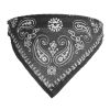 Adjustable Bandana Leather Pet Collar Triangle Scarf - Black - S