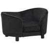 Dog Sofa Black 27.2"x19.3"x15.7" Plush - Grey