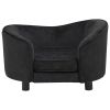 Dog Sofa Black 27.2"x19.3"x15.7" Plush - Grey