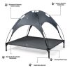 Outdoor travel CampingPortable Elevated Pet Bed With Removable Canopy Shade - grey - L