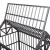 37"L x 41"H Heavy Duty Metal Dog Kennel Cage Crate with 4 Universal Wheels, Openable Pointed Top and Front Door, Black - black