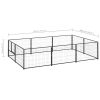 Dog Kennel Black 64.6 ftÂ¬â‰¤ Steel - Black