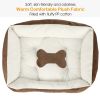 Pet Dog Bed Soft Warm Fleece Puppy Cat Bed Dog Cozy Nest Sofa Bed Cushion Mat L Size - L - Brown