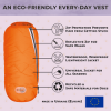 Sustainable Dog Jacket Vest - Orange - M2