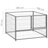 Dog Kennel Silver 39.4"x39.4"x27.6" Steel - Silver