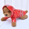 S-XL Pets Dog Raincoat Reflective Strip Dog RainCoat Waterproof Jackets Outdoor Breathable Clothes For Puppies - Red - M
