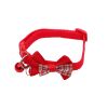 Bowknot Cat Collars; Pet Collar With Bell & Buckle; Cute Pet Supplies For Decoration - Purple - M