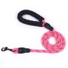 Pet Leash Reflective Strong Dog Leash 1.5M Long with Comfortable Padded Handle Heavy Duty Training Durable Nylon Rope Leashes - Pink