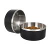 Wholesale Low Price High Quality 32oz 64oz Double Wall Insulated Stainless Steel Powder Coated Dog pet Bowl - Black