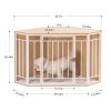 Mewoofun Wooden and Metal Dog House for Small/Medium Dog Crate Furniture Pets - WP058