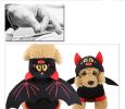 Pet Black Bat Wing Costume Hooded Winter Warm Sweater Halloween Costume - XXL