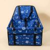 Pet Dogs Car Booster Seat Travel Carrier Cage; Oxford Breathable Folding Soft Washable Travel Bags - Blue