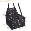 Pet Car Booster Seat Travel Carrier Cage; Breathable Folding Soft Washable Travel Bags For Small Pet - Black-Bones Pattern