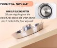 Stainless Steel Non-Slip Rubber Bottom Puppy Dog Bowl Easy to Clean Multi-Dog Feeding Bowl (3.6-4.7 Cup) - 2 Pack Medium (3.6 Cup)