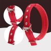 Pet Collar Simple Solid Color Dog Collar Leather Lining Adjustable Small Dog Collar Bichon Labrador Medium To Large Dog Collar - red - 2.0cm*48cm